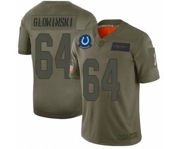 Men's Indianapolis Colts #64 Mark Glowinski Limited Camo 2019 Salute to Service Football Jersey