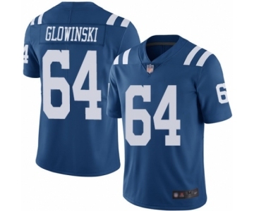 Men's Indianapolis Colts #64 Mark Glowinski Limited Royal Blue Rush Vapor Untouchable Football Jersey