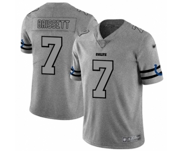 Men's Indianapolis Colts #7 Jacoby Brissett Limited Gray Team Logo Gridiron Football Jersey