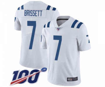 Men's Indianapolis Colts #7 Jacoby Brissett White Vapor Untouchable Limited Player 100th Season Football Jersey