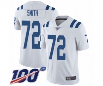 Men's Indianapolis Colts #72 Braden Smith White Vapor Untouchable Limited Player 100th Season Football Jersey