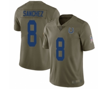 Men's Indianapolis Colts #8 Rigoberto Sanchez Limited Olive 2017 Salute to Service Football Jersey