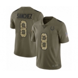 Men's Indianapolis Colts #8 Rigoberto Sanchez Limited Olive Camo 2017 Salute to Service Football Jersey