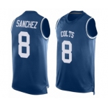 Men's Indianapolis Colts #8 Rigoberto Sanchez Limited Royal Blue Player Name & Number Tank Top Football Jersey