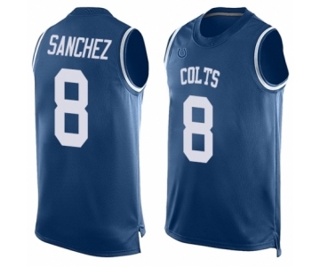 Men's Indianapolis Colts #8 Rigoberto Sanchez Limited Royal Blue Player Name & Number Tank Top Football Jersey