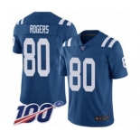 Men's Indianapolis Colts #80 Chester Rogers Royal Blue Team Color Vapor Untouchable Limited Player 100th Season Football Jersey