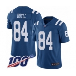 Men's Indianapolis Colts #84 Jack Doyle Limited Royal Blue Rush Vapor Untouchable 100th Season Football Jersey