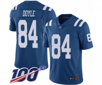 Men's Indianapolis Colts #84 Jack Doyle Limited Royal Blue Rush Vapor Untouchable 100th Season Football Jersey