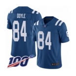 Men's Indianapolis Colts #84 Jack Doyle Royal Blue Team Color Vapor Untouchable Limited Player 100th Season Football Jersey