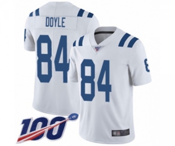 Men's Indianapolis Colts #84 Jack Doyle White Vapor Untouchable Limited Player 100th Season Football Jersey