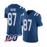 Men's Indianapolis Colts #87 Reggie Wayne Royal Blue Team Color Vapor Untouchable Limited Player 100th Season Football Jersey