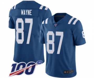 Men's Indianapolis Colts #87 Reggie Wayne Royal Blue Team Color Vapor Untouchable Limited Player 100th Season Football Jersey