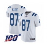 Men's Indianapolis Colts #87 Reggie Wayne White Vapor Untouchable Limited Player 100th Season Football Jersey