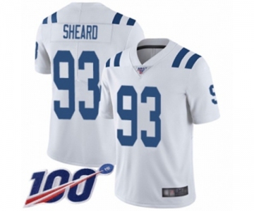 Men's Indianapolis Colts #93 Jabaal Sheard White Vapor Untouchable Limited Player 100th Season Football Jersey