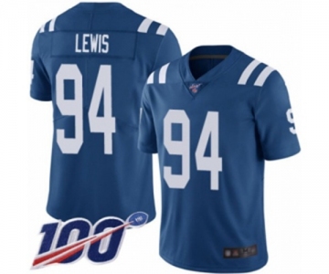 Men's Indianapolis Colts #94 Tyquan Lewis Royal Blue Team Color Vapor Untouchable Limited Player 100th Season Football Jersey