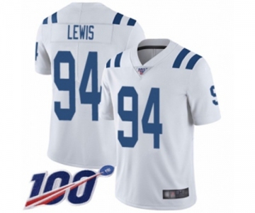 Men's Indianapolis Colts #94 Tyquan Lewis White Vapor Untouchable Limited Player 100th Season Football Jersey