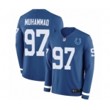 Men's Indianapolis Colts #97 Al-Quadin Muhammad Limited Blue Therma Long Sleeve Football Jersey