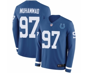 Men's Indianapolis Colts #97 Al-Quadin Muhammad Limited Blue Therma Long Sleeve Football Jersey