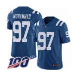 Men's Indianapolis Colts #97 Al-Quadin Muhammad Limited Royal Blue Rush Vapor Untouchable 100th Season Football Jersey