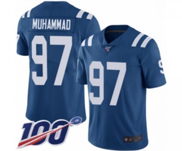 Men's Indianapolis Colts #97 Al-Quadin Muhammad Royal Blue Team Color Vapor Untouchable Limited Player 100th Season Football Jersey