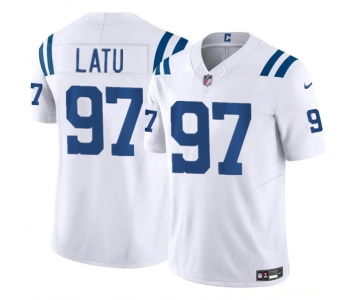 Men's Indianapolis Colts #97 Laiatu Latu White 2024 Draft F.U.S.E. Vapor Limited Football Stitched Jersey