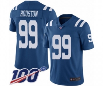 Men's Indianapolis Colts #99 Justin Houston Limited Royal Blue Rush Vapor Untouchable 100th Season Football Jersey