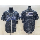 Men's Indianapolis Colts Grey Camo Team Big Logo With Patch Cool Base Stitched Baseball Jersey