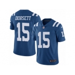 Men's Nike Indianapolis Colts #15 Phillip Dorsett Limited Royal Blue Rush NFL Jersey