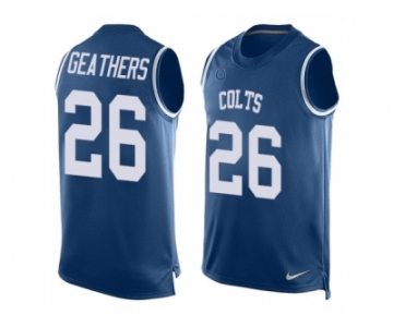 Men's Nike Indianapolis Colts #26 Clayton Geathers Limited Royal Blue Player Name & Number Tank Top NFL Jersey