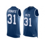 Men's Nike Indianapolis Colts #31 Antonio Cromartie Limited Royal Blue Player Name & Number Tank Top NFL Jersey