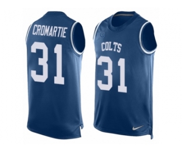 Men's Nike Indianapolis Colts #31 Antonio Cromartie Limited Royal Blue Player Name & Number Tank Top NFL Jersey