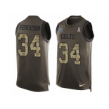 Men's Nike Indianapolis Colts #34 Josh Ferguson Limited Green Salute to Service Tank Top NFL Jersey