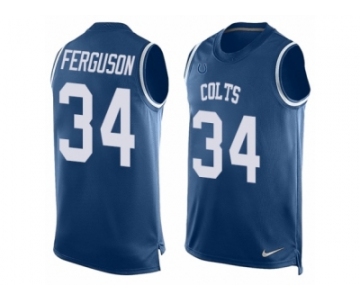 Men's Nike Indianapolis Colts #34 Josh Ferguson Limited Royal Blue Player Name & Number Tank Top NFL Jersey