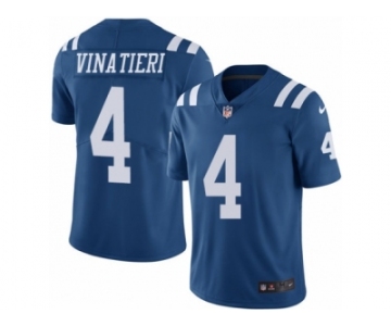 Men's Nike Indianapolis Colts #4 Adam Vinatieri Limited Royal Blue Rush NFL Jersey