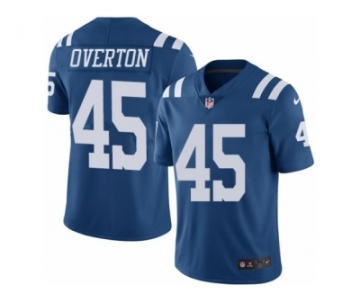 Men's Nike Indianapolis Colts #45 Matt Overton Limited Royal Blue Rush NFL Jersey