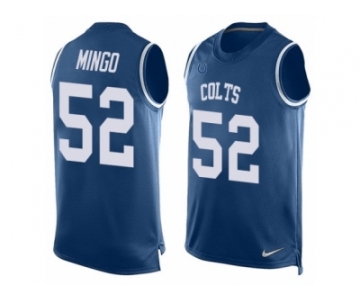 Men's Nike Indianapolis Colts #52 Barkevious Mingo Limited Royal Blue Player Name & Number Tank Top NFL Jersey