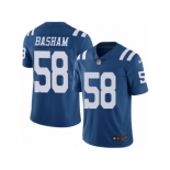 Men's Nike Indianapolis Colts #58 Tarell Basham Limited Royal Blue Rush NFL Jersey