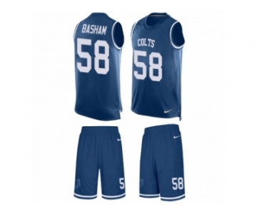 Men's Nike Indianapolis Colts #58 Tarell Basham Limited Royal Blue Tank Top Suit NFL Jersey