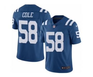 Men's Nike Indianapolis Colts #58 Trent Cole Limited Royal Blue Rush NFL Jersey