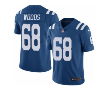 Men's Nike Indianapolis Colts #68 Al Woods Limited Royal Blue Rush NFL Jersey