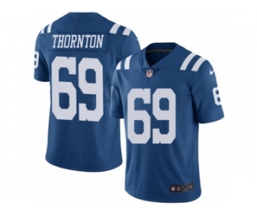 Men's Nike Indianapolis Colts #69 Hugh Thornton Limited Royal Blue Rush NFL Jersey