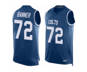 Men's Nike Indianapolis Colts #72 Zach Banner Limited Royal Blue Player Name & Number Tank Top NFL Jersey