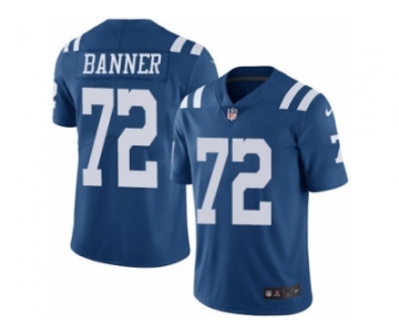 Men's Nike Indianapolis Colts #72 Zach Banner Limited Royal Blue Rush NFL Jersey