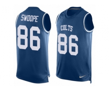 Men's Nike Indianapolis Colts #86 Erik Swoope Limited Royal Blue Player Name & Number Tank Top NFL Jersey