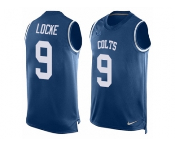 Men's Nike Indianapolis Colts #9 Jeff Locke Limited Royal Blue Player Name & Number Tank Top NFL Jersey