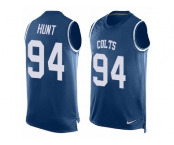 Men's Nike Indianapolis Colts #94 Margus Hunt Limited Royal Blue Player Name & Number Tank Top NFL Jersey