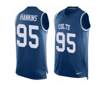 Men's Nike Indianapolis Colts #95 Johnathan Hankins Limited Royal Blue Player Name & Number Tank Top NFL Jersey