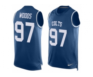 Men's Nike Indianapolis Colts #97 Al Woods Limited Royal Blue Player Name & Number Tank Top NFL Jersey