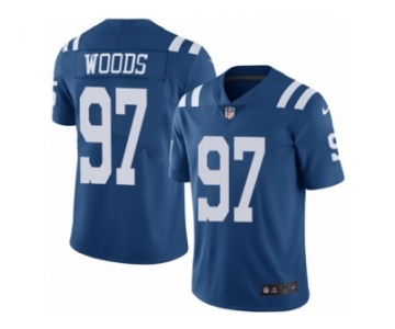 Men's Nike Indianapolis Colts #97 Al Woods Limited Royal Blue Rush NFL Jersey