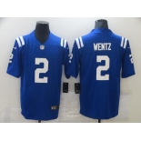 Men's Nike Indianapolis Colts#2 Carson Wentz Blue Vapor Untouchable Limited Player NFL Jersey